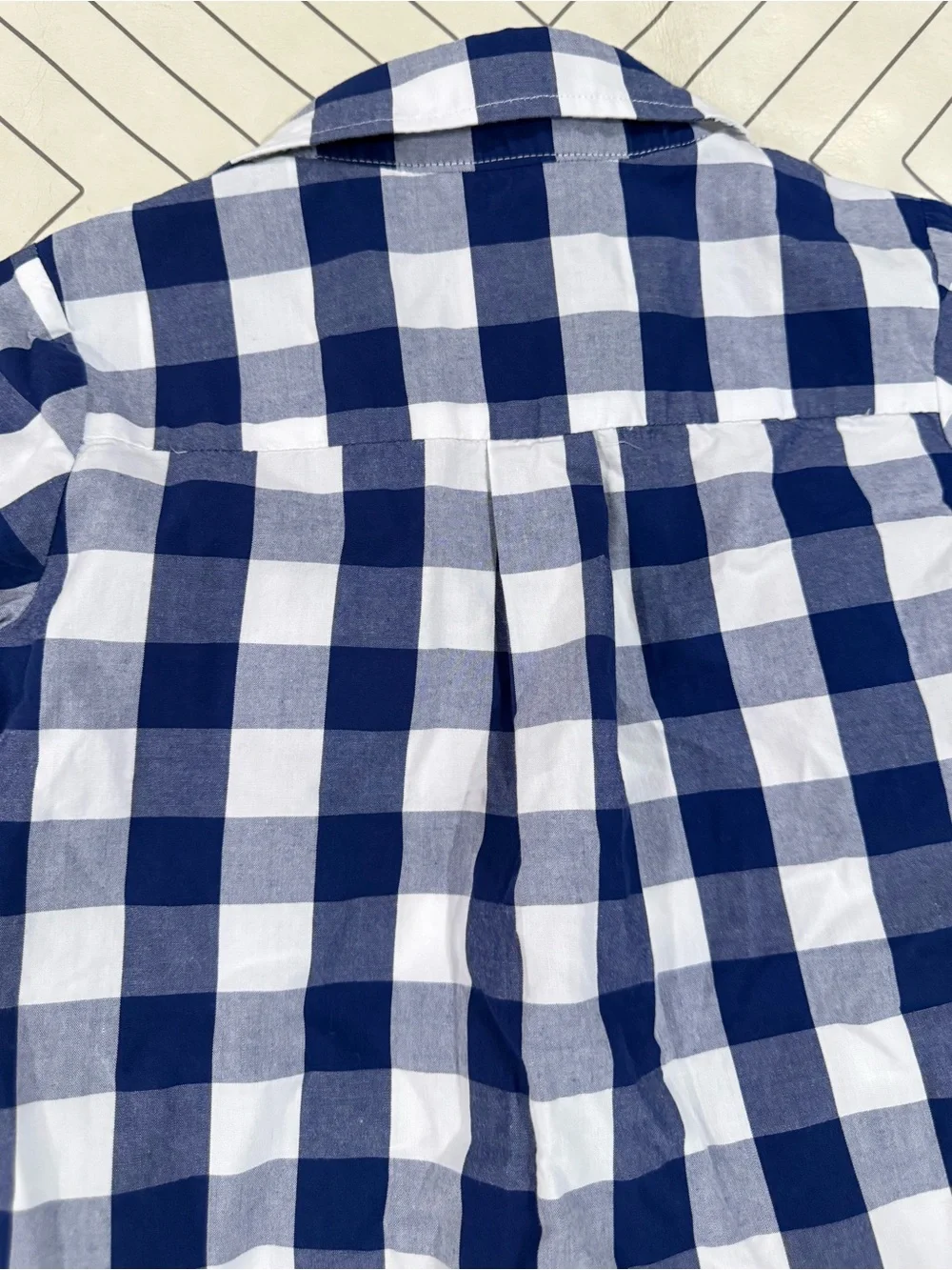 Smockingbird Navy & White Check Short-Sleeve Button Down